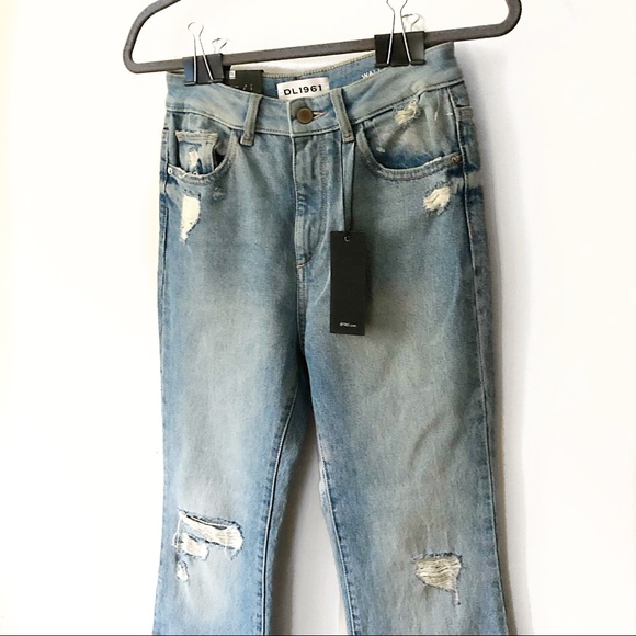 DL1961 Wallace High Waist Crop Flare Distress Jean - Picture 5 of 12